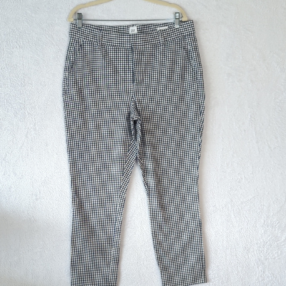 GAP Women's Black & White Gingham Farmhouse‎ Skinny Pants Size 12